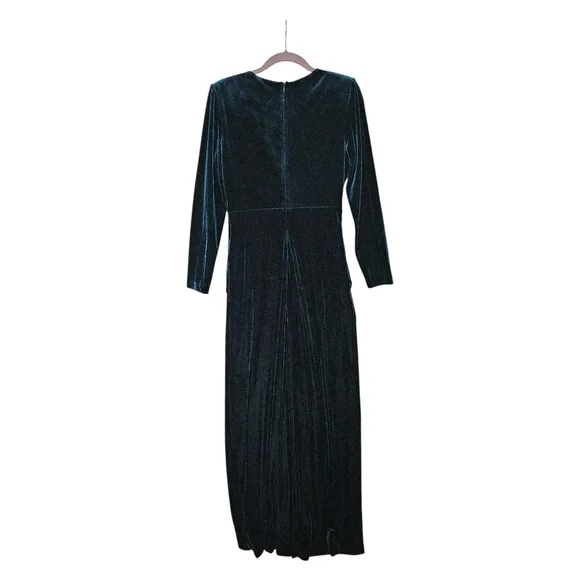 Vince Camuto Velvet Twist Front Gown - Emerald Green - Picture 3 of 8